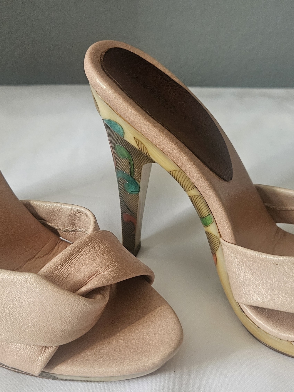Women’s Leather Knotted High Heel Slide
